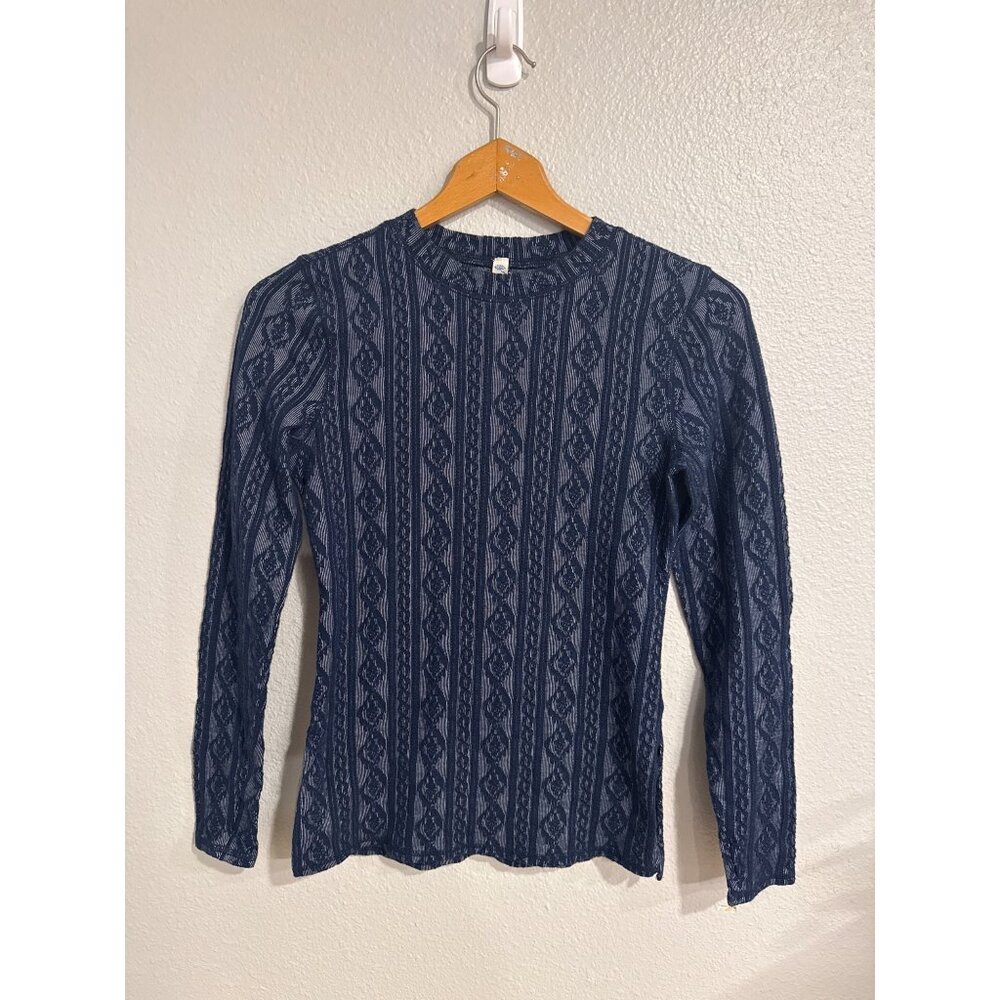 Free People‎ FP Movement Blue Patterned Long Sleeve Top Womens S